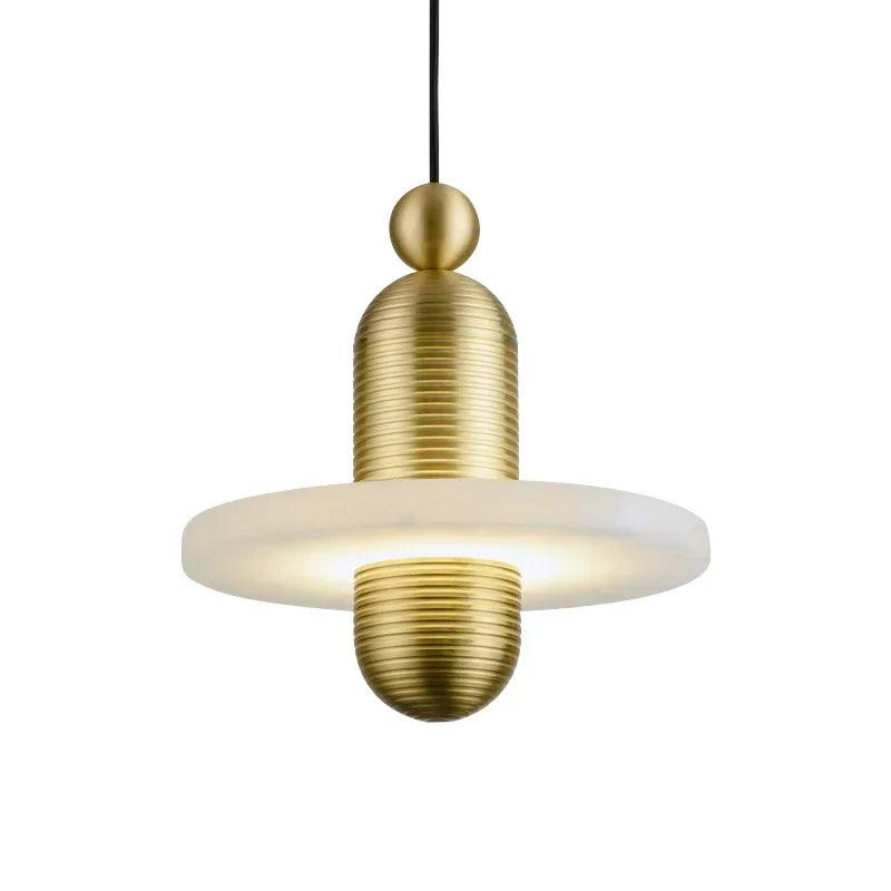 Afralia™ Marble LED Pendant Lights: Gold Black Aluminum, Adjustable Cord, Dinging Room, Bedside Hang Lamp