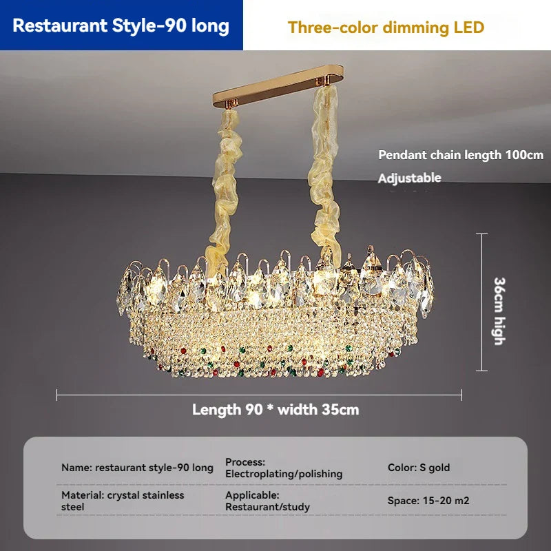 Afralia™ French Crystal Chandelier Creamy Style Modern Living Room Lighting