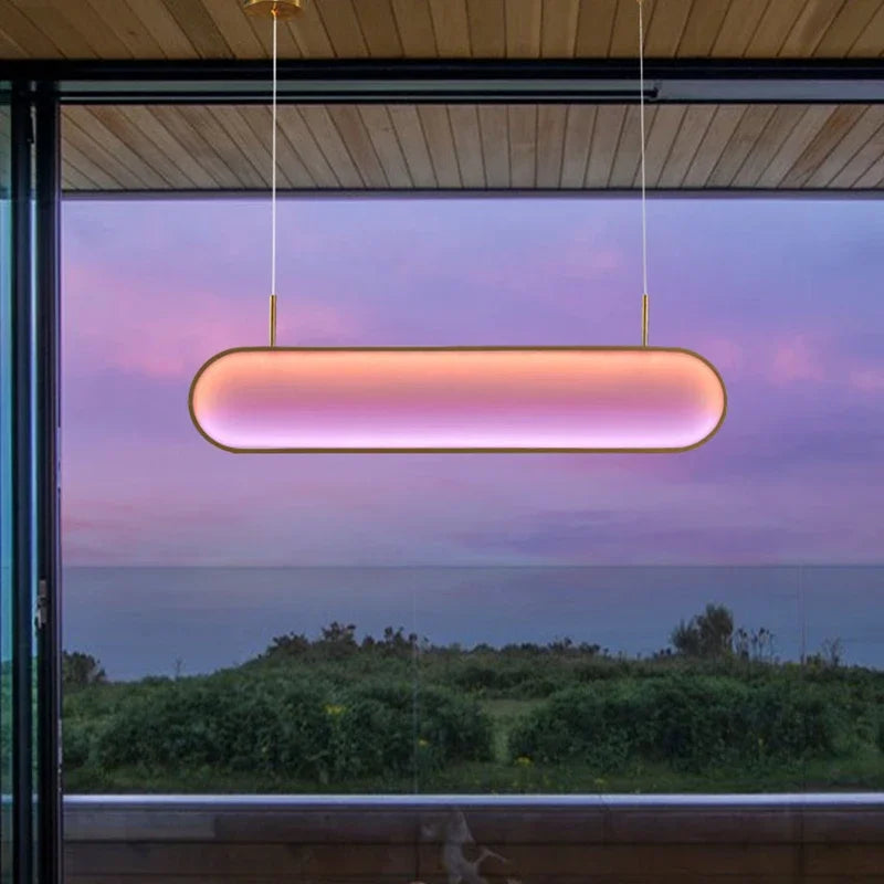 Afralia™ LED Sunset Chandelier: Remote Control Color Atmosphere Lighting Fixtures