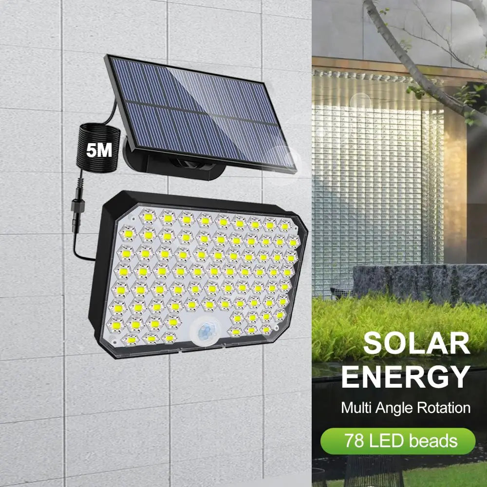 Afralia™ Solar Motion Sensor Outdoor Lights Waterproof 3 Mode Split Flood Wall Lights