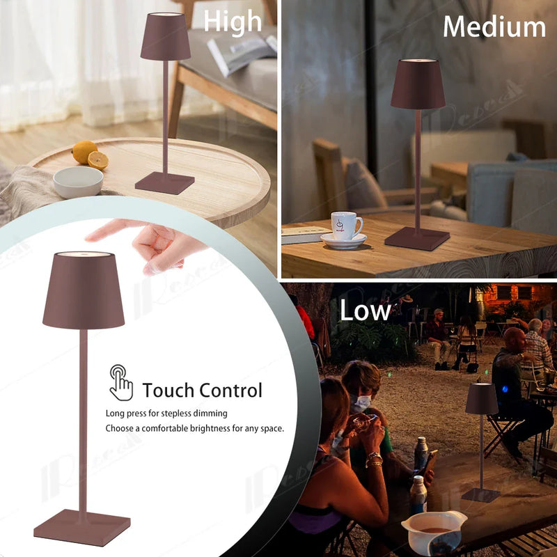 Afralia™ Crystal LED Rechargeable Table Lamp - Elegant Cordless Hotel Restaurant Bar Light