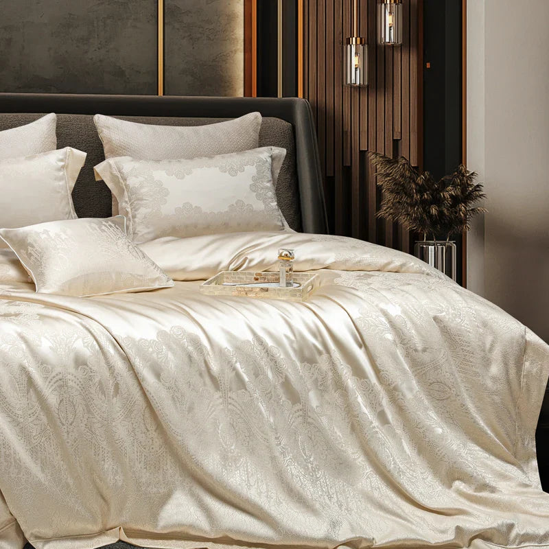 Afralia™ Jacquard Egyptian Cotton Bedding Set for Queen King Linens