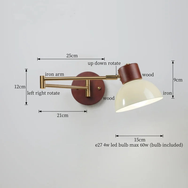 Afralia™ Creamy Iron LED Wall Lamp Bedroom Living Room Bathroom Mirror Stair Light