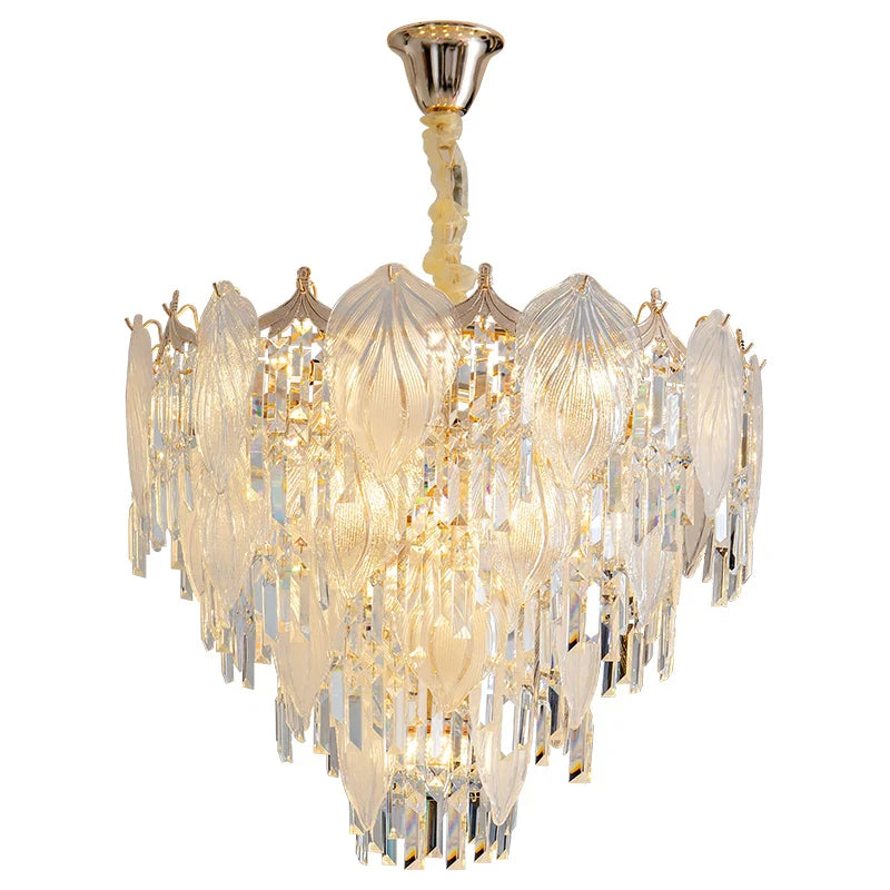 Afralia™ French Crystal Chandelier Cream Wind Lighting Elegant Luxury Lights