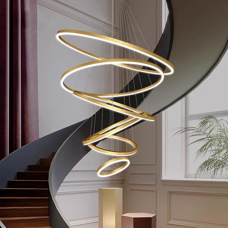 Afralia™ Nordic Stair Chandelier for Living Room, Bedroom, and Dining Room Lighting