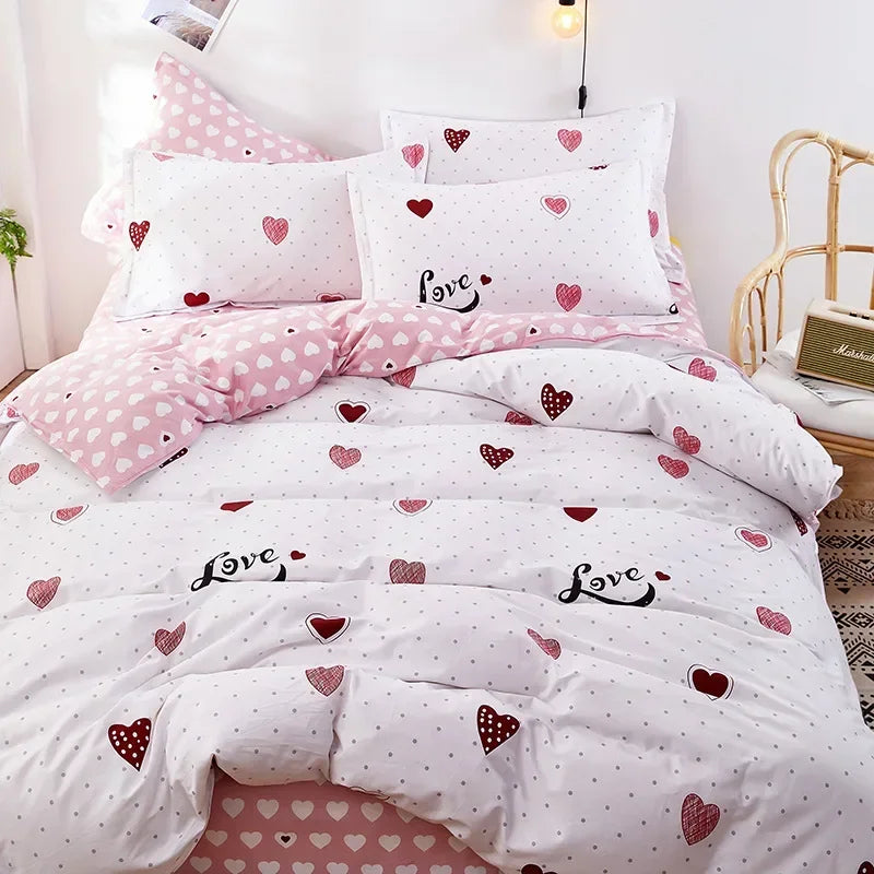 Afralia™ Small Floral Cotton Bedding Set for Soft Skin-Friendly Duvet Cover Sets