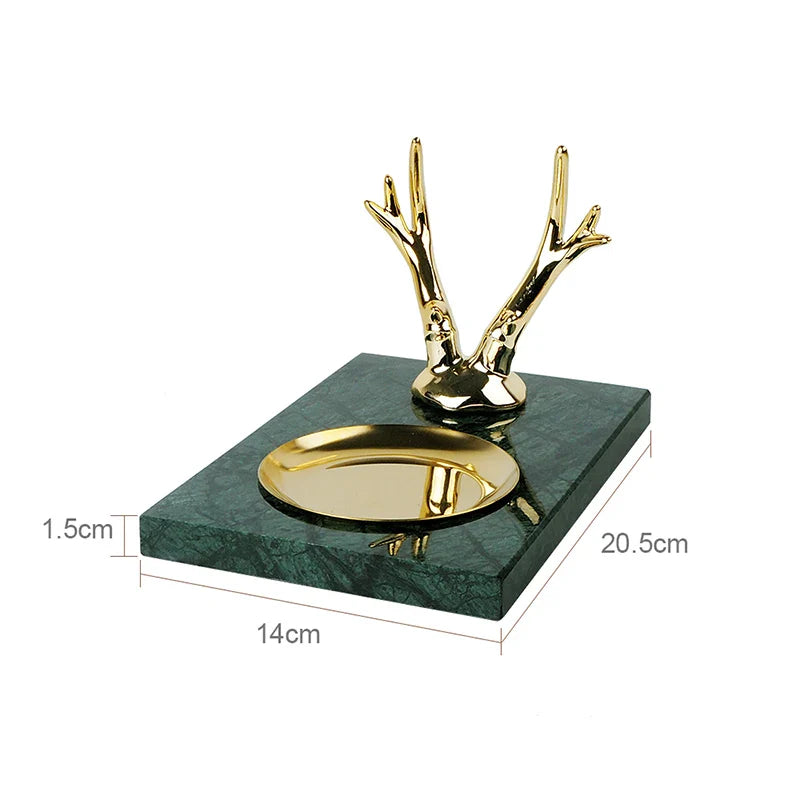 Afralia™ Marble Vanity Mirror Tray Luxury Bathroom Accessories