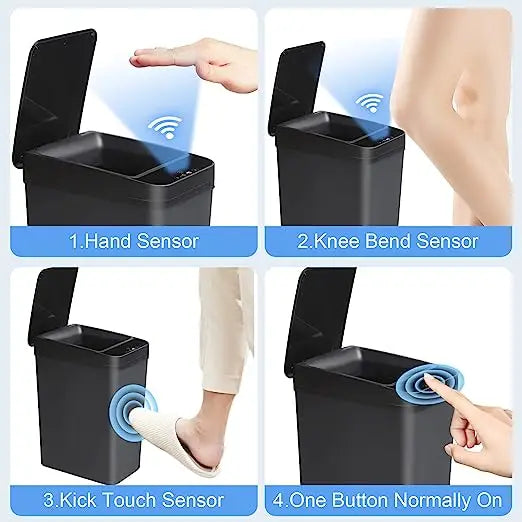 Afralia™ Smart Sensor Trash Can Waterproof for Bathroom Kitchen Living Room Recycling Bin