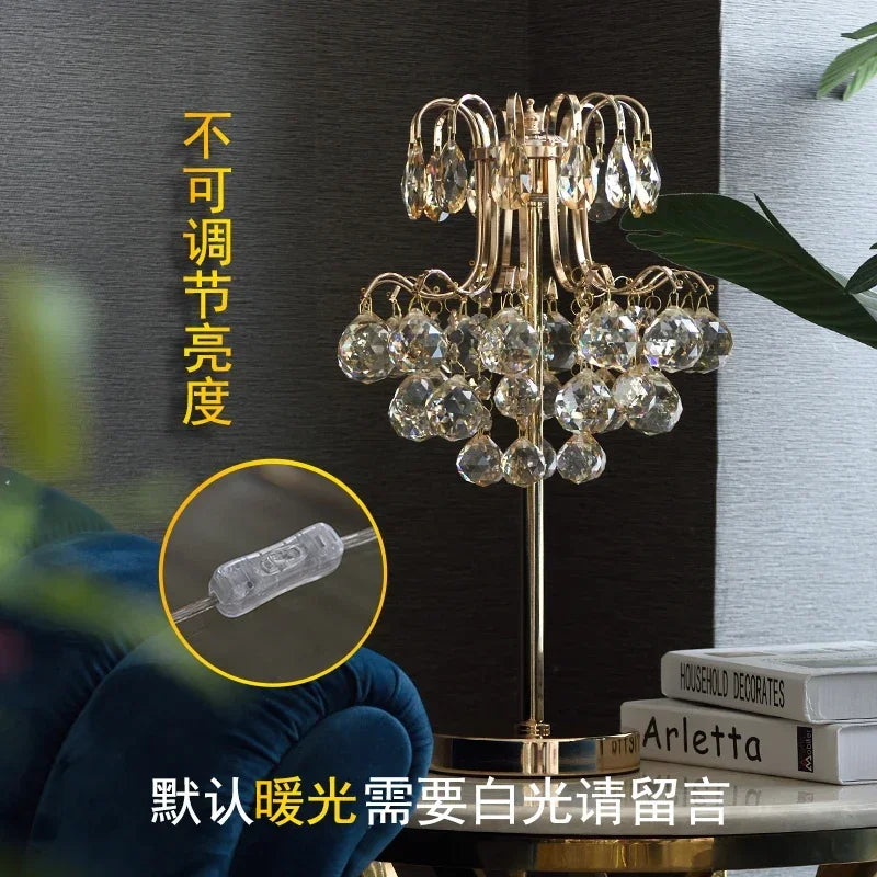 Afralia™ Crystal Table Lamp: Nordic Luxury LED Touch Dimming, Modern Bedroom Bedside Lighting