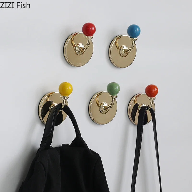 Afralia™ Colorful Wall Hooks Storage Organizer for Hats and Clothes