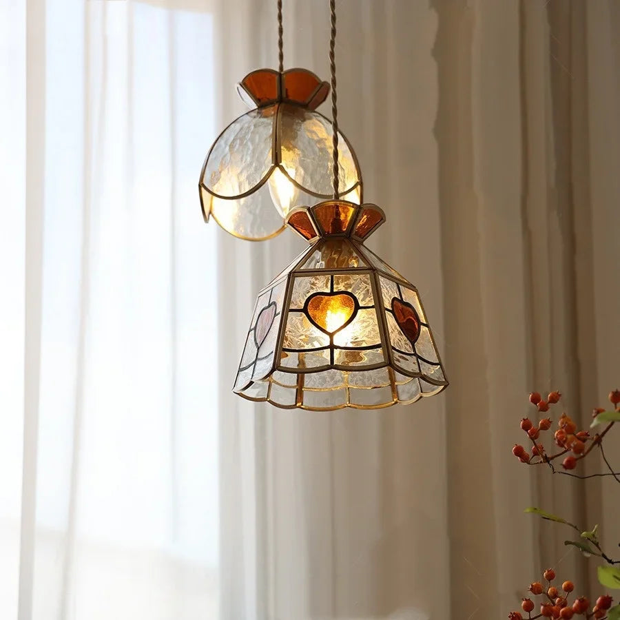 Afralia™ Flower Glass LED Pendant Light, Nordic Design, Adjustable Wire, Modern Living Room Decor