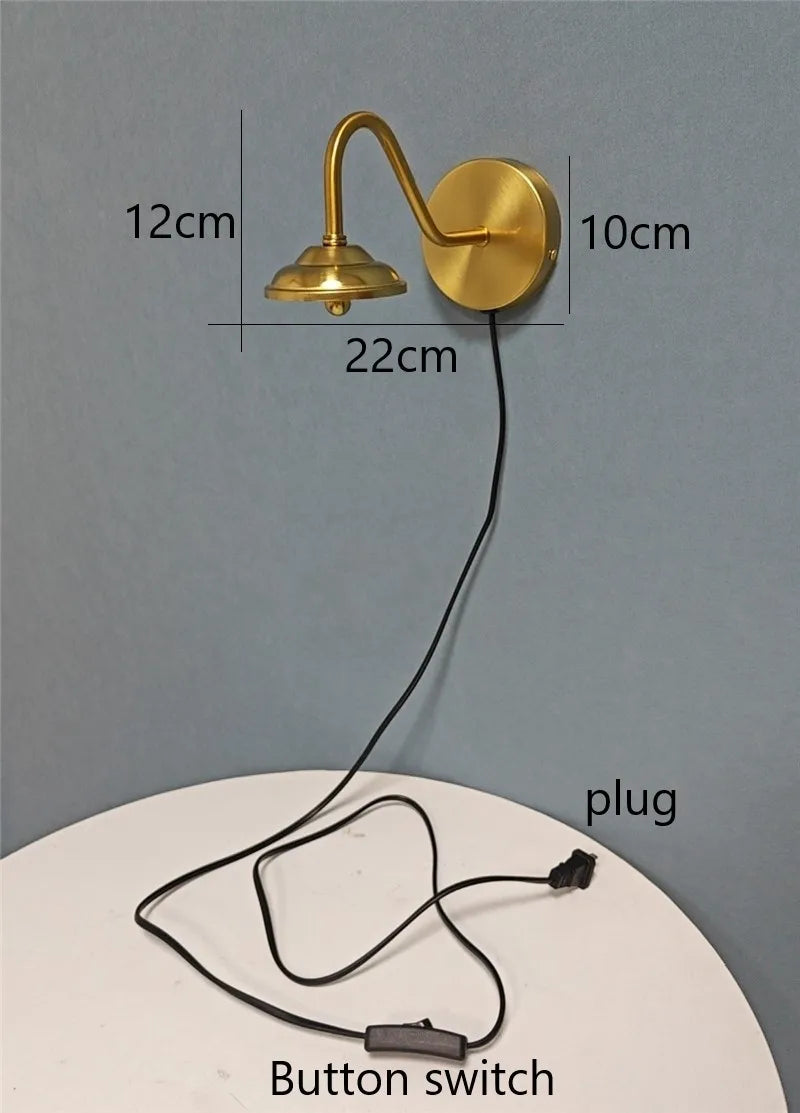 Afralia™ Modern Golden Curved Wall Sconce LED Light for Bedroom - Nordic Home Decor