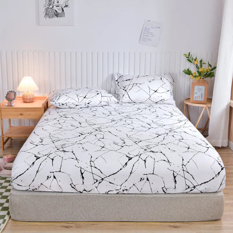 Afralia™ Ceramic Patterned Bedsheets Set with Bedspread & Pillowcases