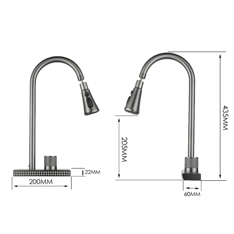 Afralia™ Waterfall Kitchen Faucet with Multiple Outlets and Rotation