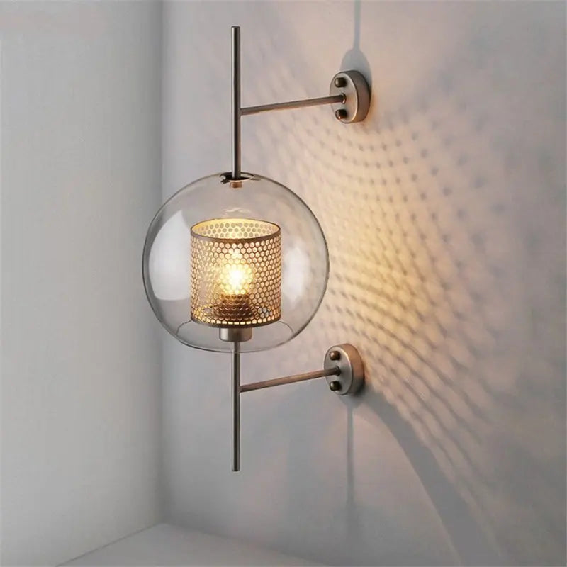 Afralia™ Industrial Wind Grid Wall Lamp for Living Room, Bedroom, Restaurant, Study, Loft