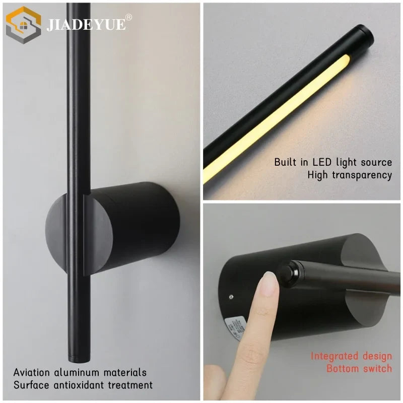 Afralia™ LED Modern Wall Lamp with Built-In Switch for Bedroom Living Room Decor