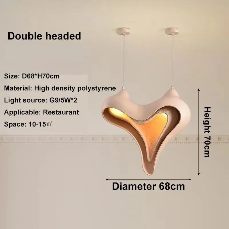 Afralia™ Gypsum Pendant Lamp Conch Design Wabi Sabi Style for Living Room or Bedroom