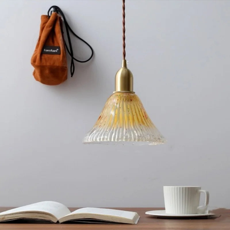 Afralia™ Copper Glass LED Pendant Lamps Modern Style Nordic Hanging Light Fixtures
