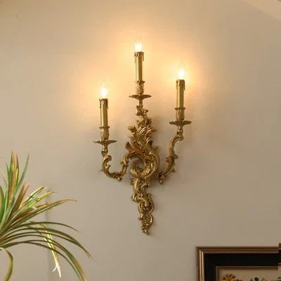 Afralia™ Retro Copper Wall Lamp LED E14 Gold Lustre Luxury Modern Light Fixtures