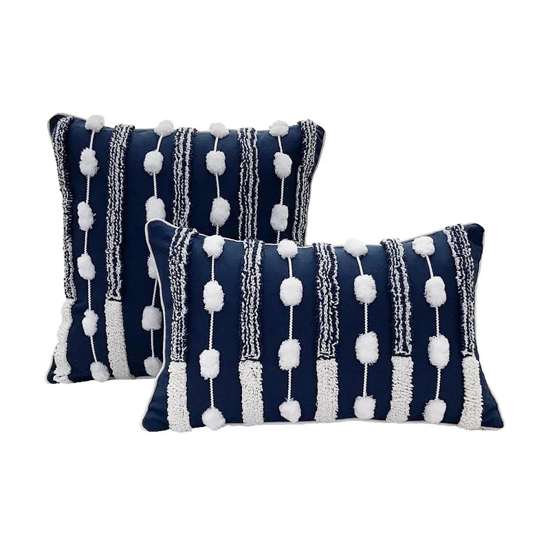 Afralia™ Geometric Tufted Tassel Cushion Cover 30x50cm