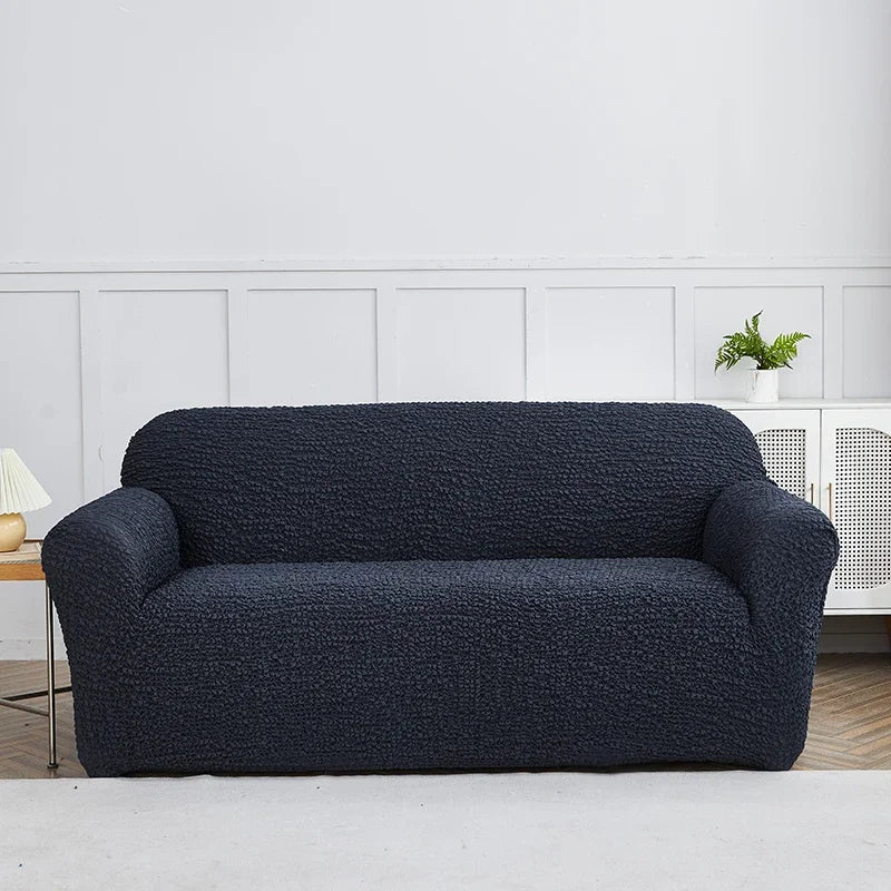 Afralia™ Wrinkled Sofa Cover Slipcovers Solid Color Protector