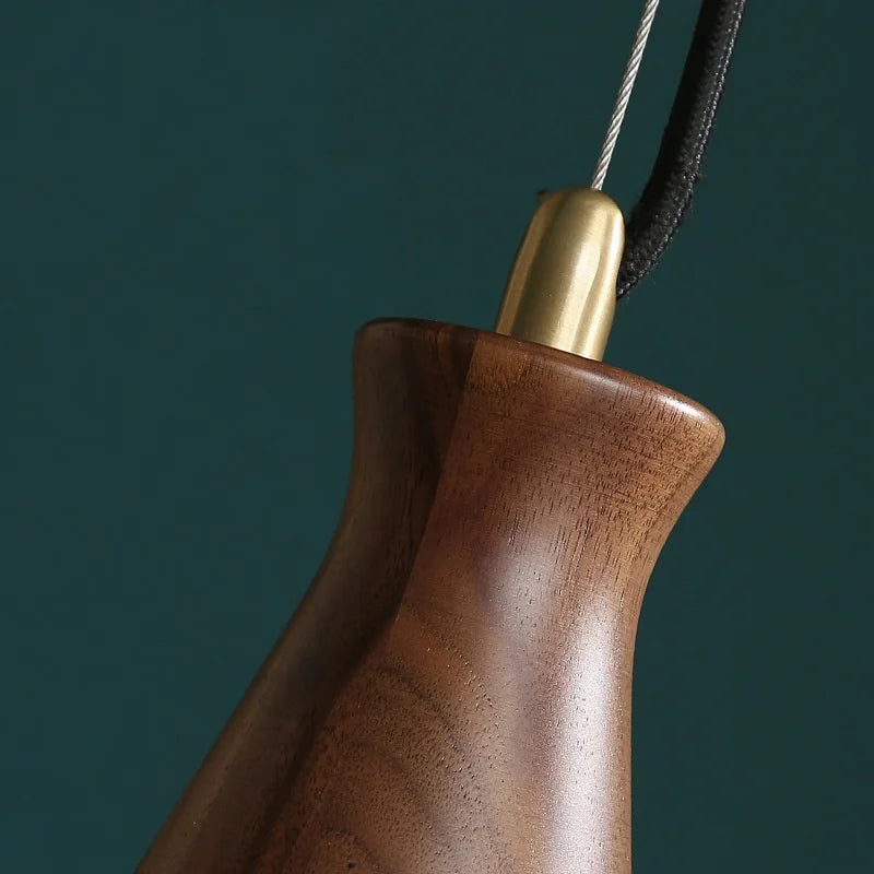 Afralia™ Modern LED Pendant Lights Glass Wood Suspension Luminaire