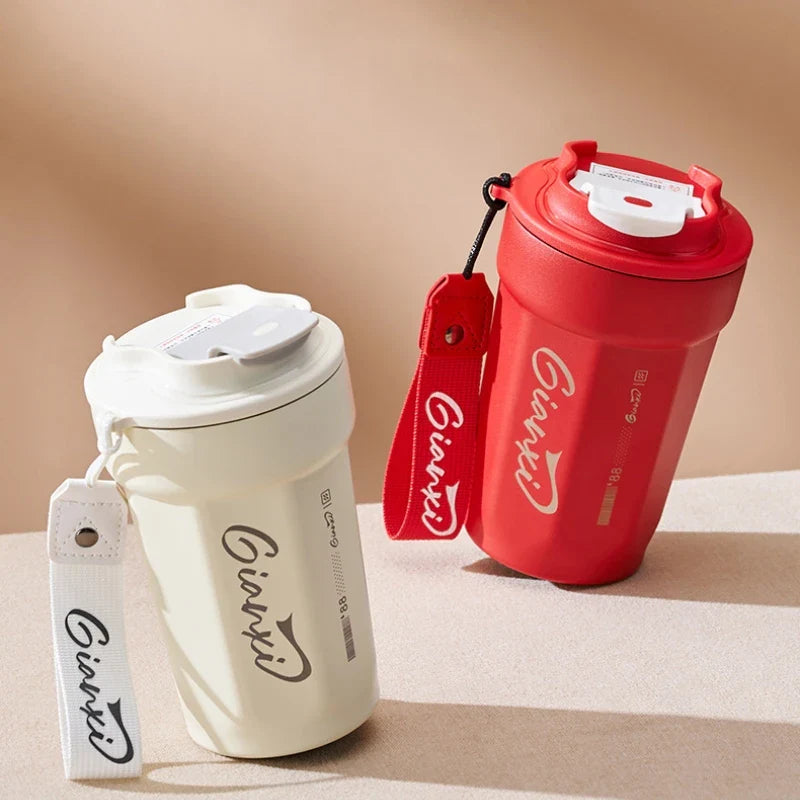 Afralia™ Stainless Steel Couple Mug Thermos Bottle for Hot or Cold Drinks