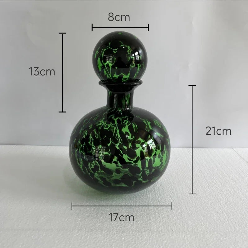 Afralia™ Leopard Texture Glass Vase: Modern Floral Vase for Chic Room Decor