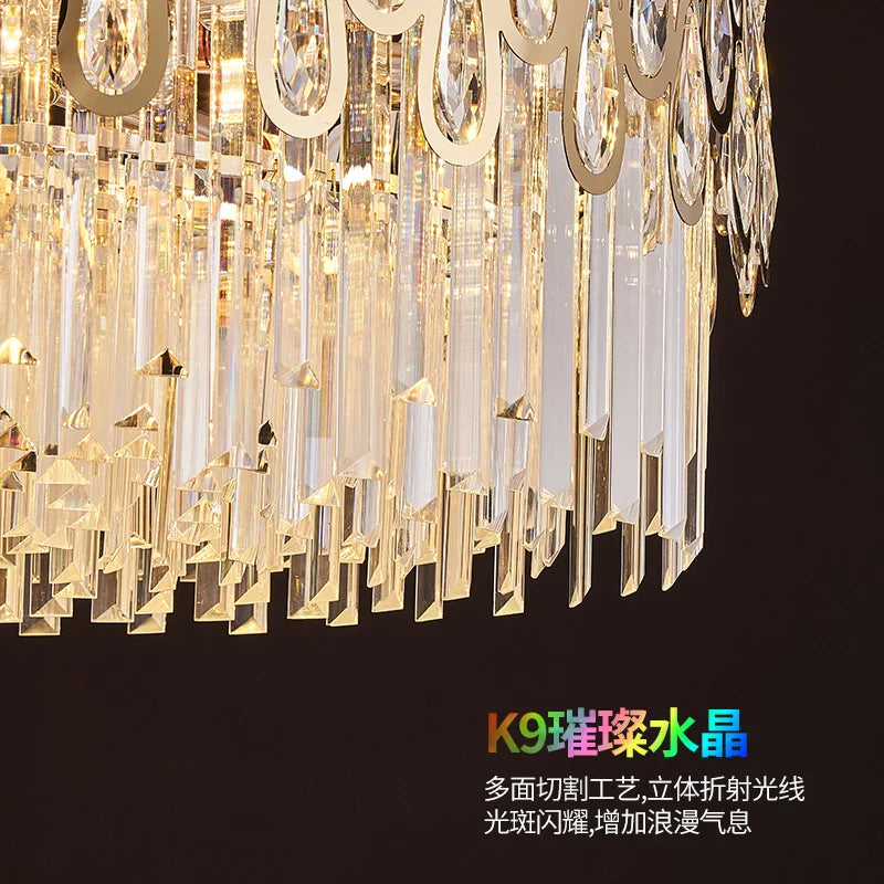 Afralia™ Water Drop Crystal Chandelier for Living Room, Dining Room, and Bedroom