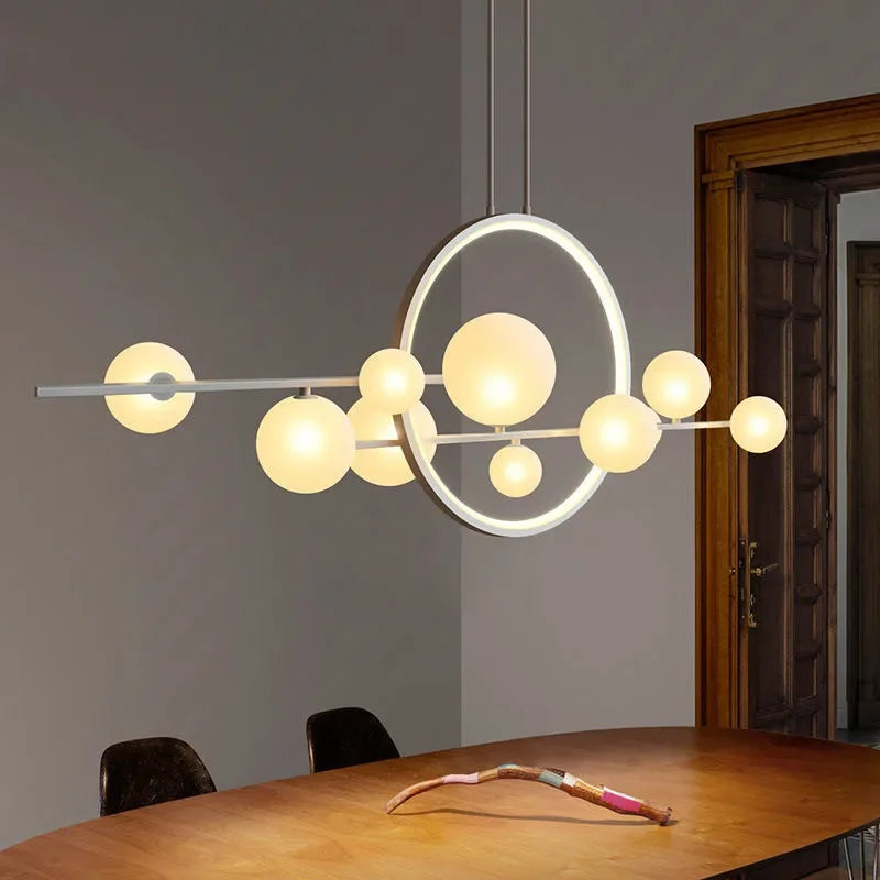 Afralia™ Glass Bubble Chandelier: Modern Nordic LED Pendant Lighting for Dining Room & Kitchen