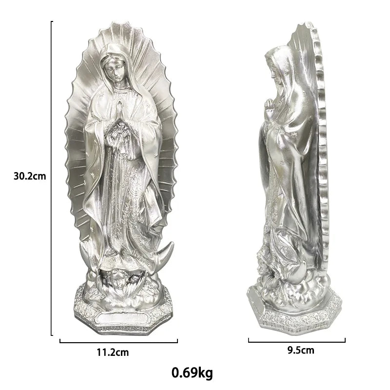 Afralia™ Virgin Mary Resin Sculpture for Home Decor and Religious Display
