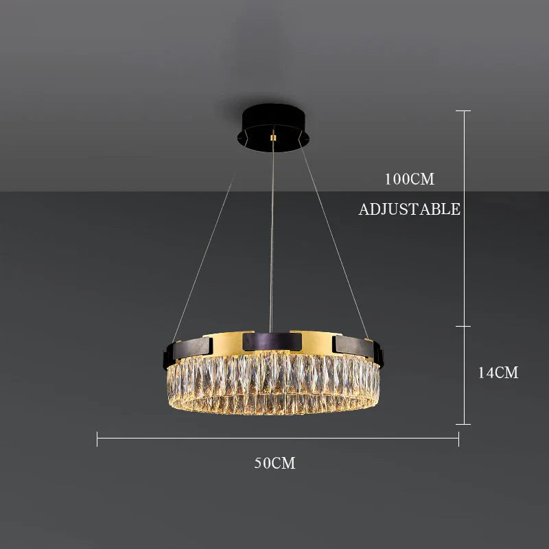 Afralia™ Crystal Luxury Chandelier Modern LED Light Fixture for Living Room Dining Bedroom