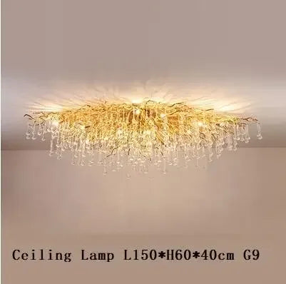 Afralia™ Crystal Branch Chandelier for Living Bedroom Decoration LED Pendant Light