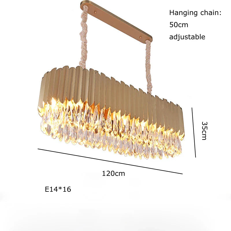 Afralia™ Crystal Water Droplet Pendant Lights, Dimmable Luxury LED Dining Room Fixture