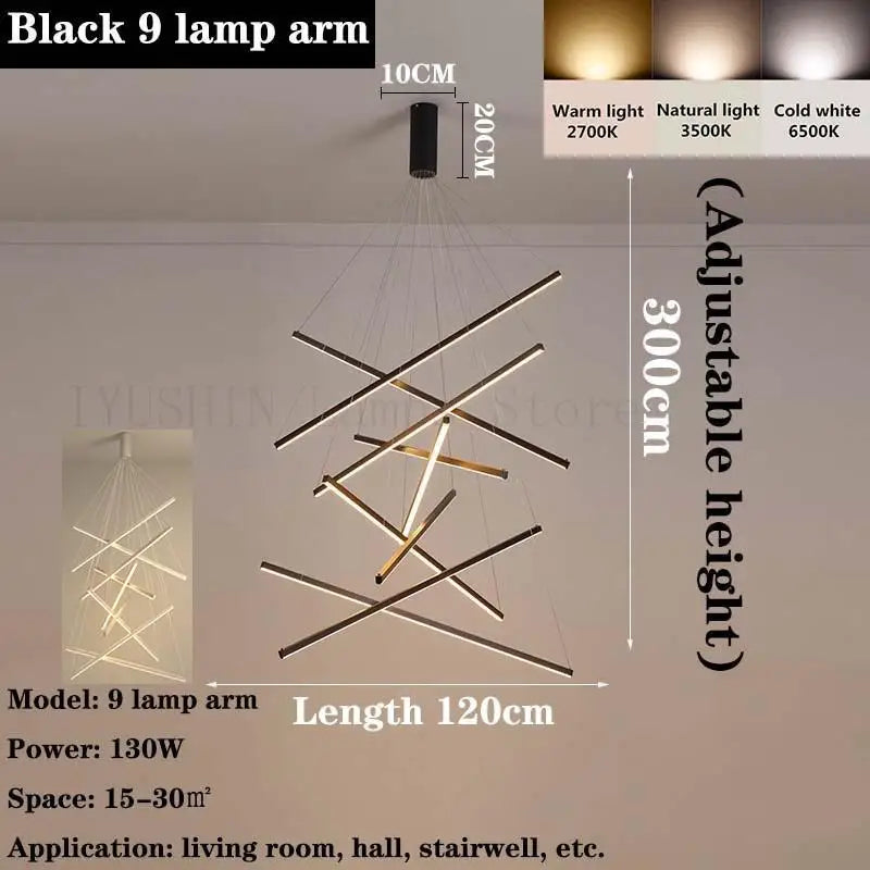 Afralia™ LED Chandelier for Modern Duplex Interior, Loft Decor, Living & Dining Room Lighting