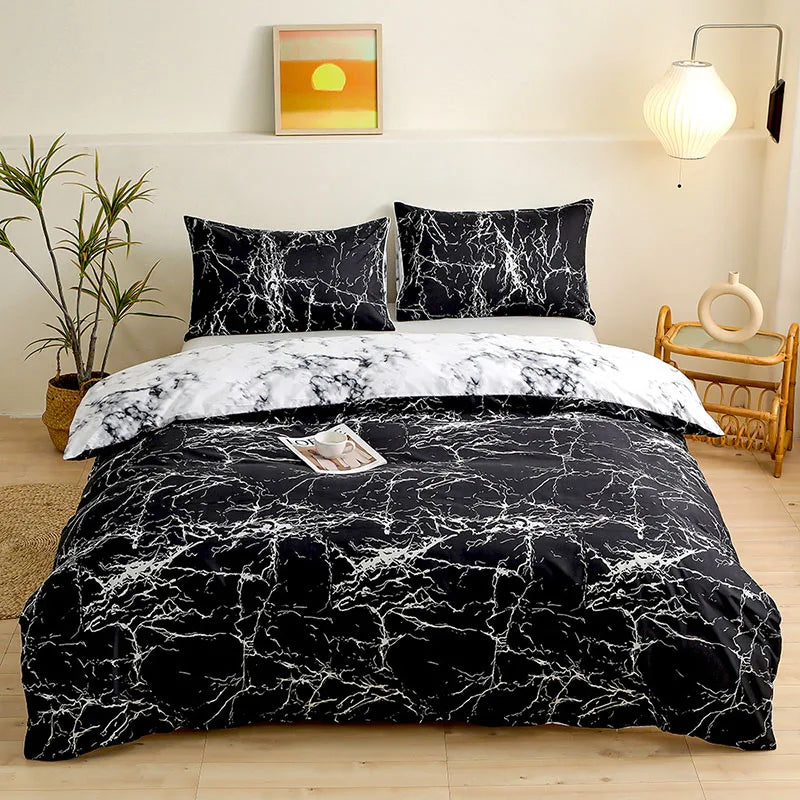 Afralia™ Brushed Printed Duvet Cover Set with 2 Pillowcases, Queen/Single Size