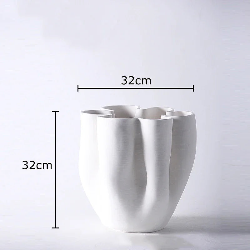 Afralia™ Flower Bud Ceramic Vase for Living Room Decor - Large Floor Standing Flowers Arrangement