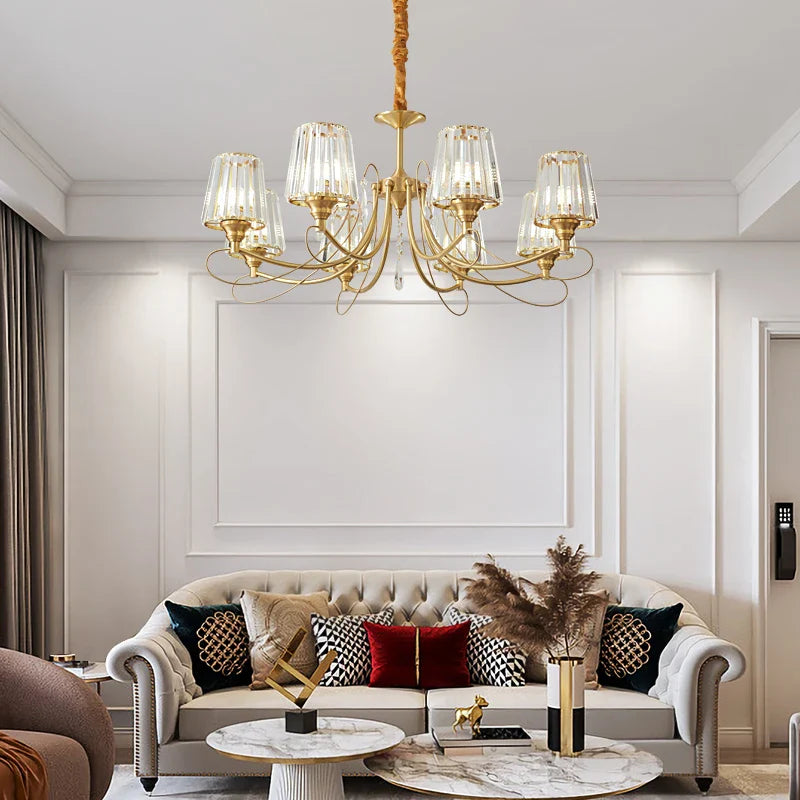 Afralia™ Bronze Villa All Copper Chandelier - Modern Light Luxury for Living Room