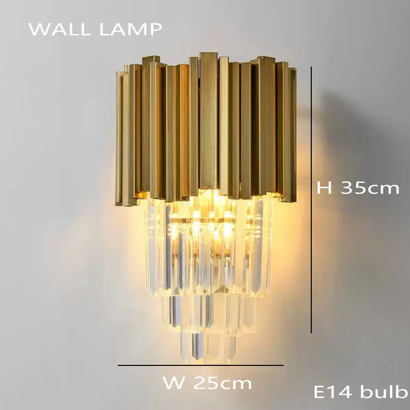 Afralia™ Gold Crystal Ceiling Lights for Modern Home Decor