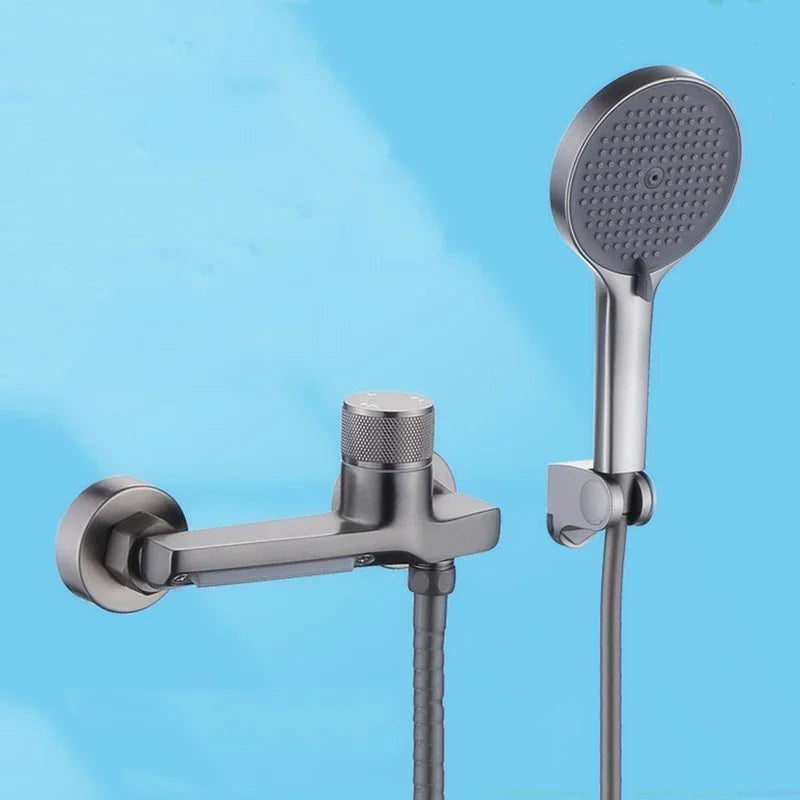 Afralia™ Waterfall Shower System with Adjustable Brass Holder, Hot Cold Mixer Taps