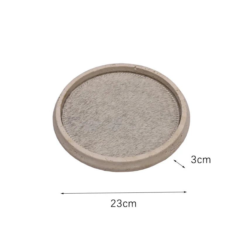 Travertine Horsehair Tray by Afralia™: Elegant and Versatile for Serving, Displaying, and Organizing