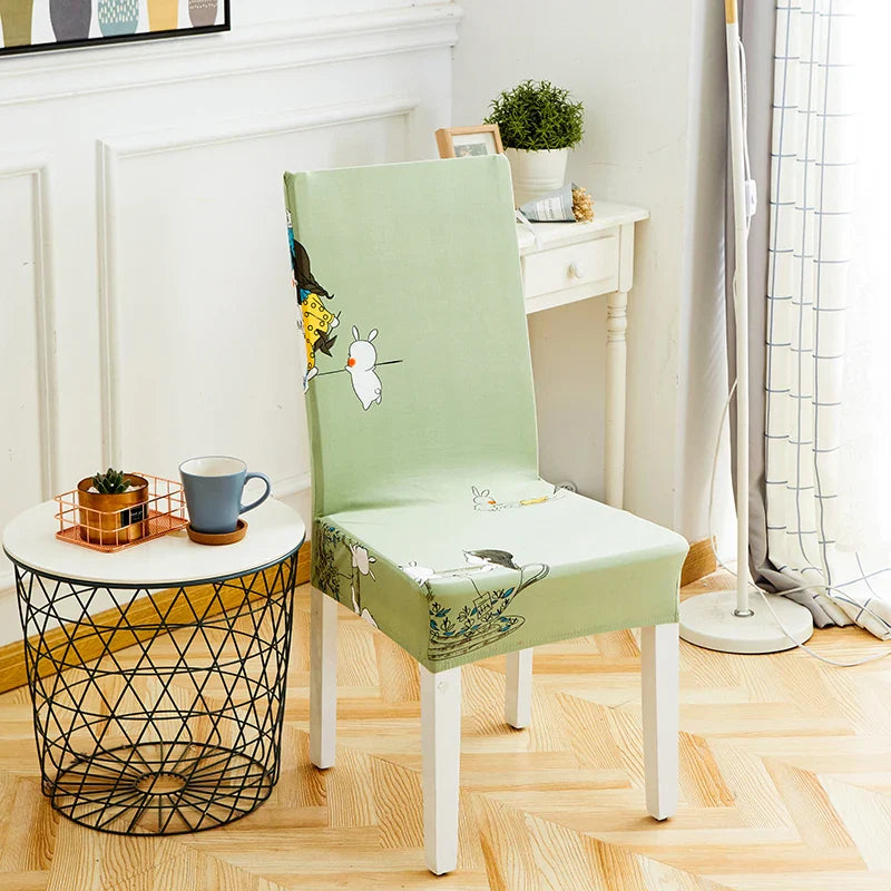 Svetanya Stretch Print Chair Cover by Afralia™ – Elastic Seat Slipcover