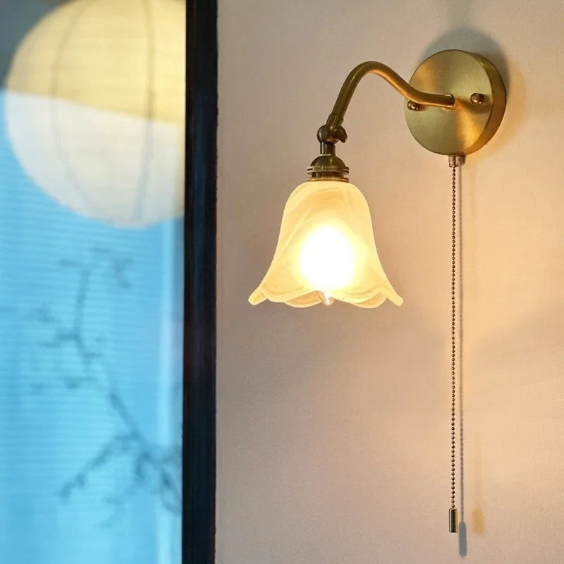 Afralia™ Glass LED Wall Light for Living Room Stair Loft Bathroom Mirror Bedside