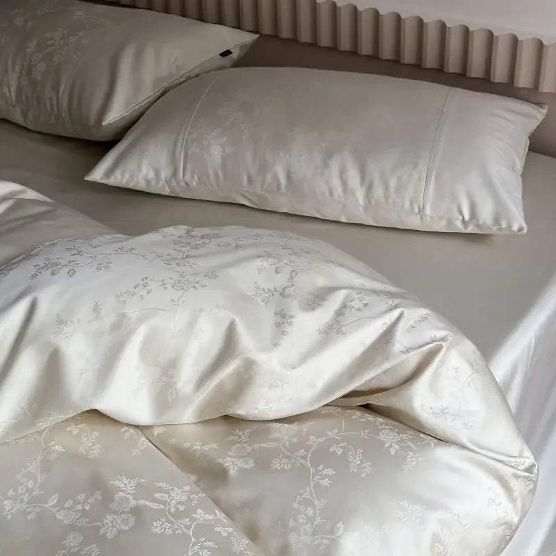 Afralia™ Chinese Style 100% Cotton Jacquard Duvet Cover Set - Luxury Queen Bedding