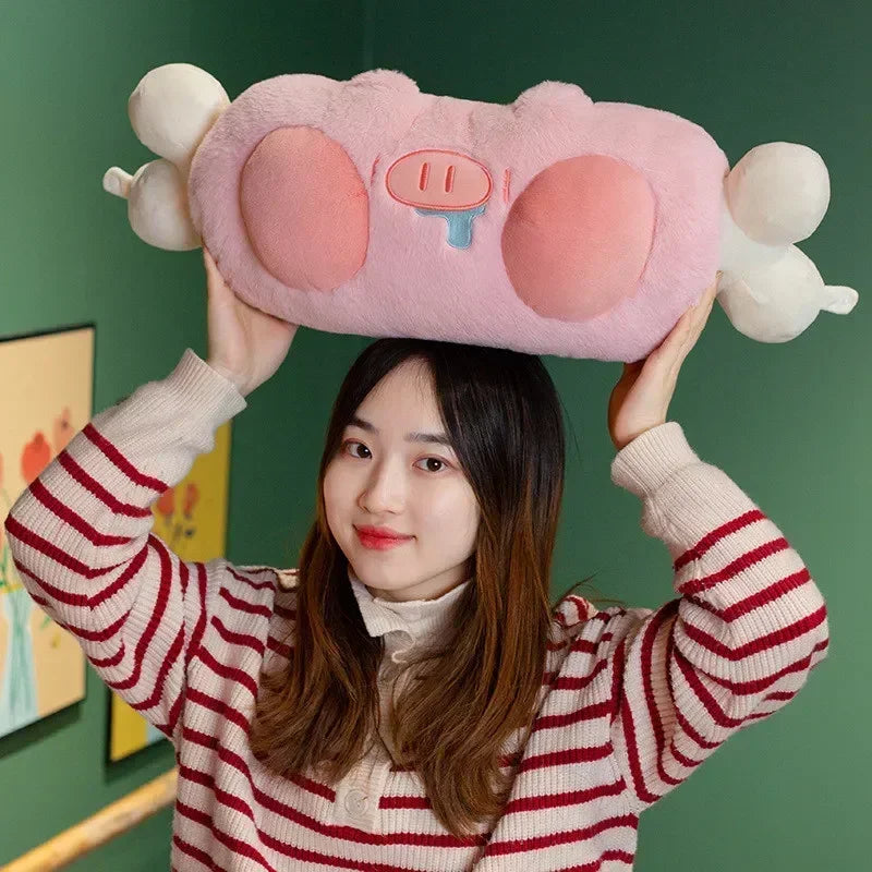 Afralia™ Pink Pig & Bone U-shaped Travel Pillow | Cozy Gift for Holiday & Birthday
