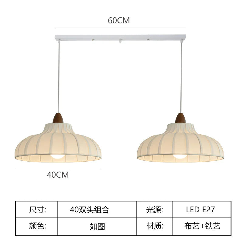 Afralia™ Minimalist Fabric Lustre Chandelier Pendant LED Light