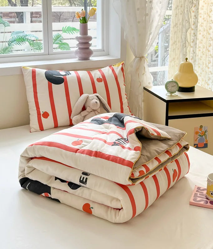Afralia™ Cartoon Printed Summer Lightweight Cooling Blanket for Kids and Students.