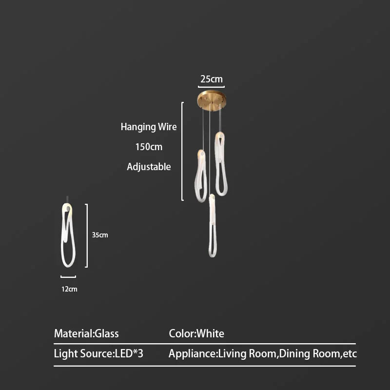 Afralia™ Elegant LED Glass Chandelier for Luxury Home Decor