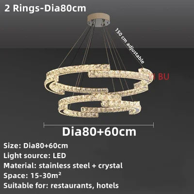 Afralia™ Crystal Ceiling Chandelier, Stainless Steel Mirror Led Indoor Lighting