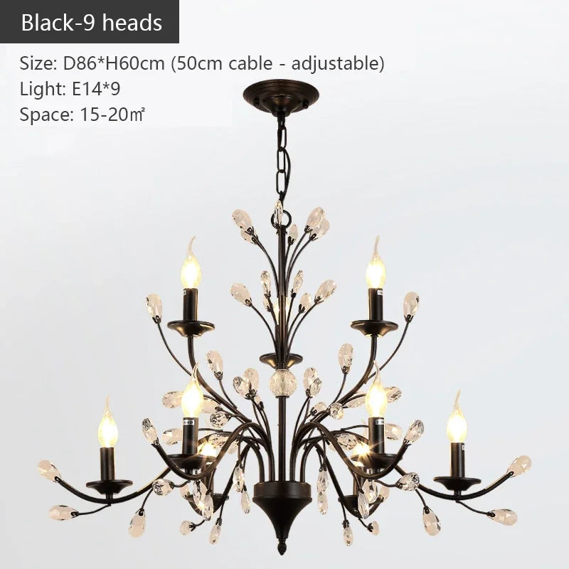 Afralia™ Vintage Crystal LED Ceiling Chandelier for Elegant Living Spaces